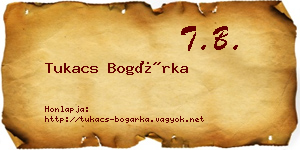Tukacs Bogárka névjegykártya